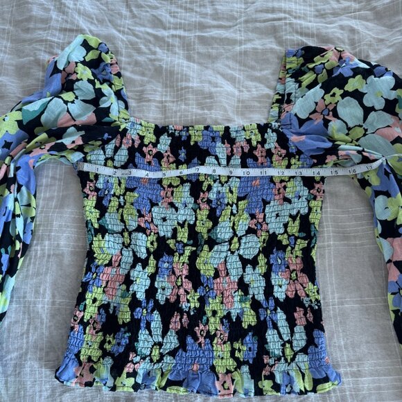 Free People Ariana Floral Puff-Sleeve Top - Picture 6 of 11